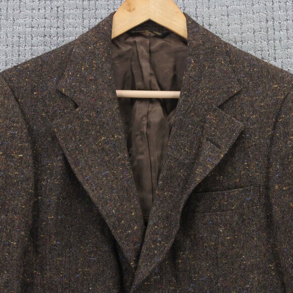 Vintage Kingsridge Wool Blazer Mens Medium M Brown Knit Two Button Front Lined - Picture 5 of 12